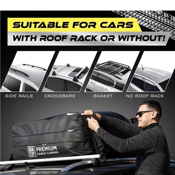 Boacay Premium Car Rooftop Cargo Carrier Bag 15 Cubic Ft Waterproof - Picture 2 of 6